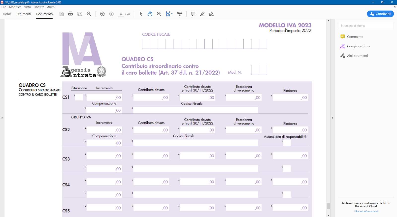 dichiarazione iva 2023